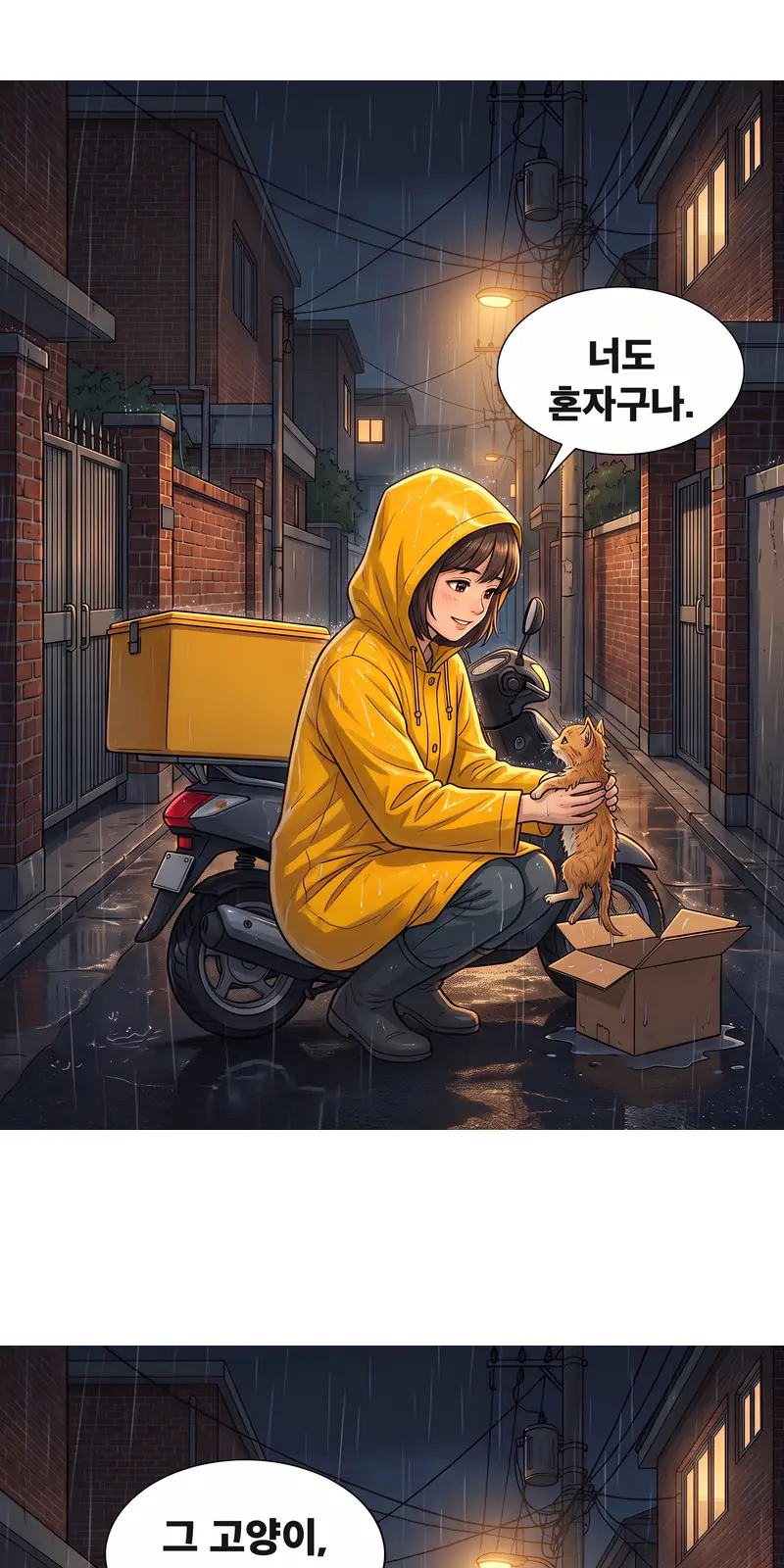 Korean webtoon episode open in a phone app before translation